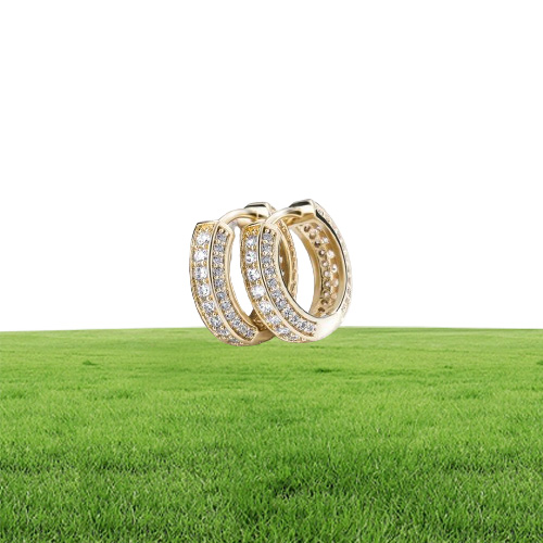 Fashion Hip Hop Earrings Hip Hop Gold Silver Bling CZ Diamond Hoops Earrings for Men Women Nice Gift