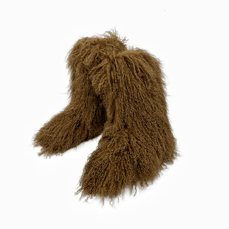 New fur integrated beach wool boots for warmth and snow boots real mongolian fur boots 230911