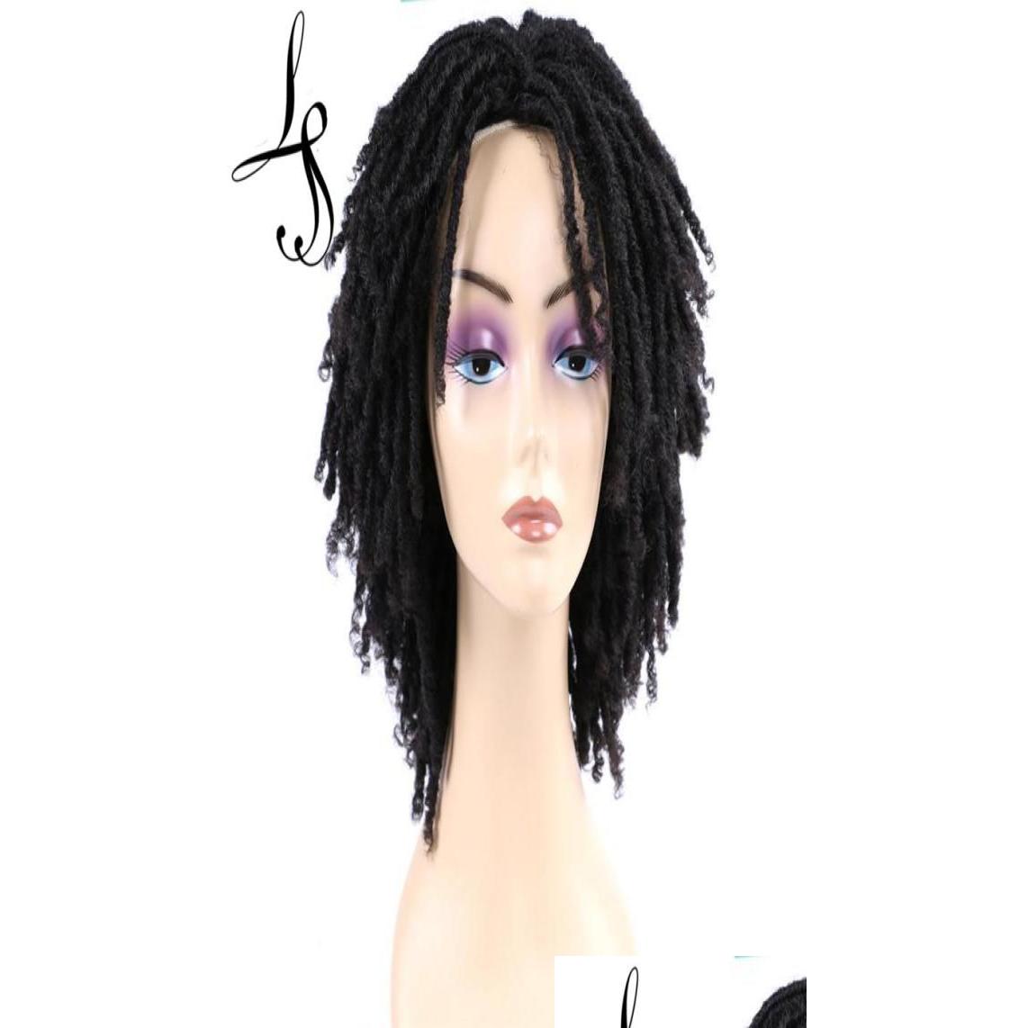 Synthetic Wigs 6Quot Short Soft Brown For Black Women Faux Locs Dreadlock Dreads Braiding Cloghet Fiber American Hair Wig8975487 Drop Otgin