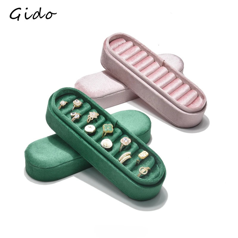 Velvet Ring Storage Box Earrings Tray Highend Display Tray Ring Earrings Jewelry Tray Wholesale 240315