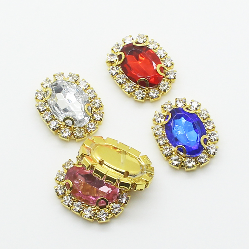YWXINXI New Sale Price 10Pcs/Lot 15*20MM Jewelry Accessories Handwork Fitting Rhinestones Pedestal Embellishments Caps Decor For