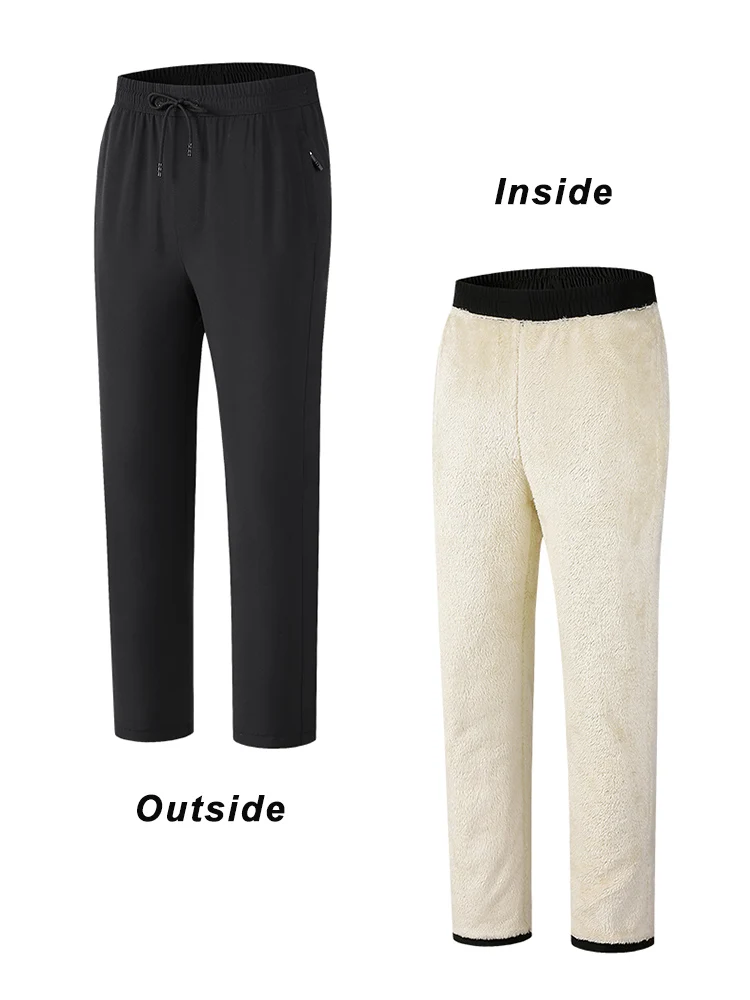 Winter Thick Warm Fleece Sweatpants Men Joggers Plus 2025 Size Straight Long Track Pants Windproof new and Waterproof Thermal Trousers
