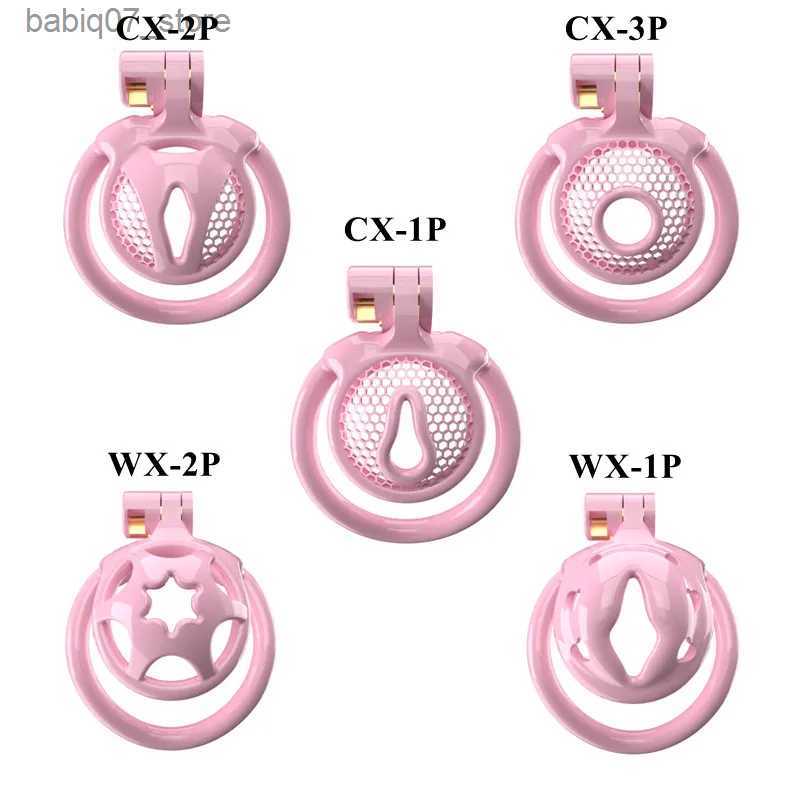 Other Massage Items Super Small Chasty Cage for Sissy Toys CB Lock with 5 Size Penis Rings Eric Slave Cock Cage Sex Toi for Man Pink Chasty Q240329