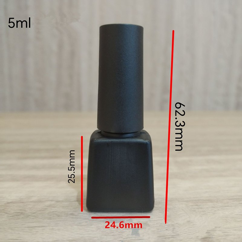 5ml 8ml 10ml Nail Polish Bottle Balck Empty Nail Gel Bottle with Brush Plastic Nail Beauty Container Vial