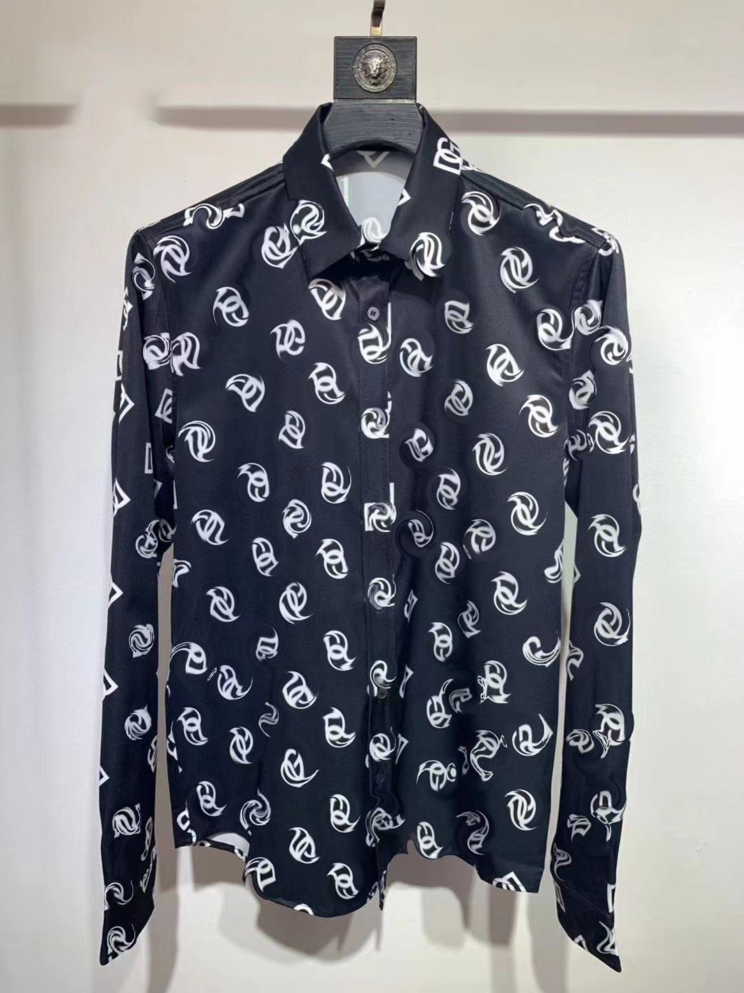 New designer mens shirt twist button shirt Fashion Slim Fit Luxury Shirt Long Sleeve Polo Brand designer shirt yyl
