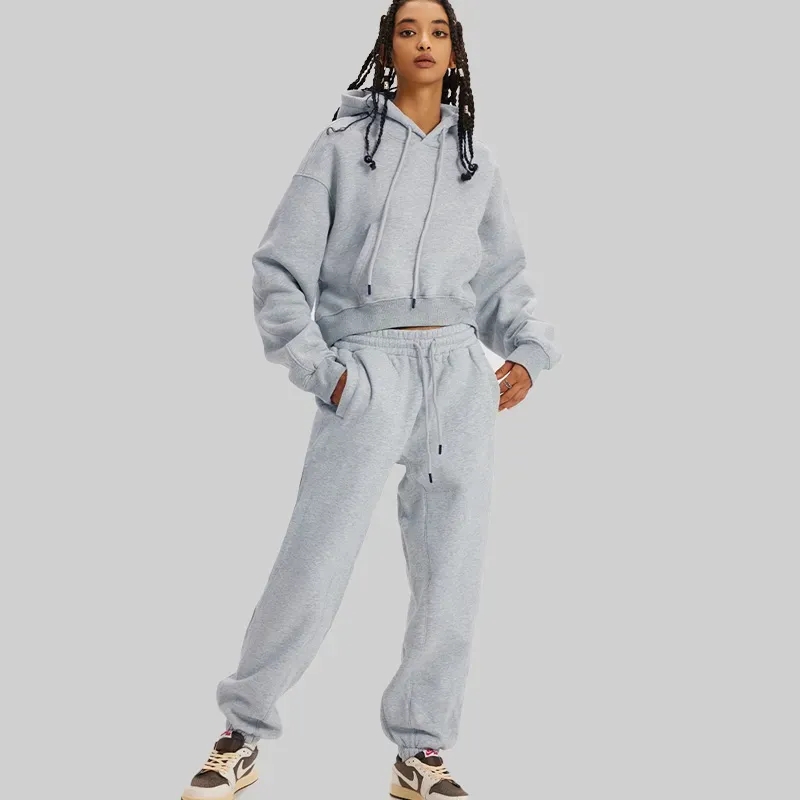 Yoga Short two-piece sports hoodie Akol hoodie sweater Muse Sweatshirt navel leak casual jogging jumper Loose short jacket Long sleeve hoodie set two-piece women