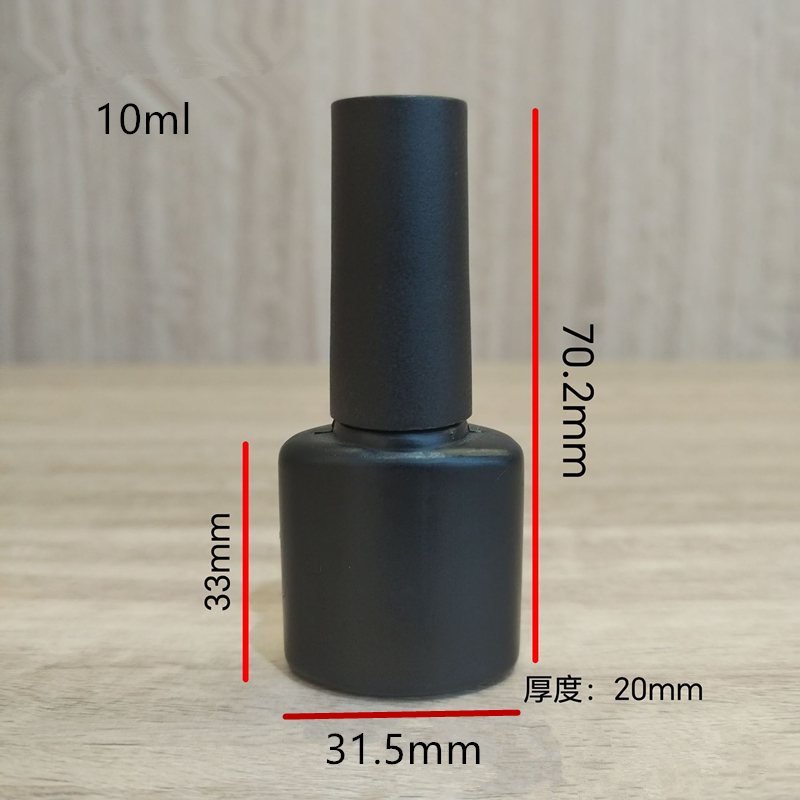 5ml 8ml 10ml Nail Polish Bottle Balck Empty Nail Gel Bottle with Brush Plastic Nail Beauty Container Vial