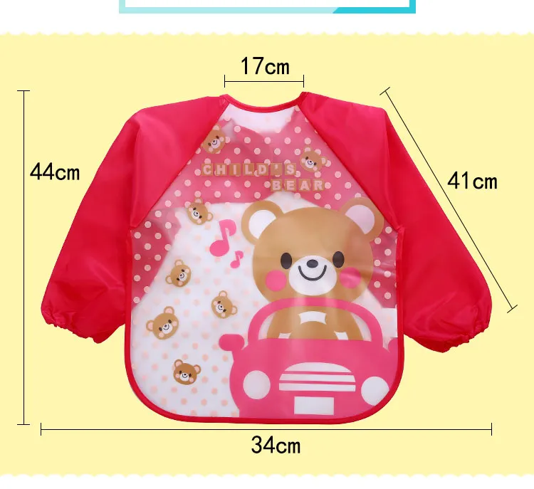 Baby Cartoon Overalls Waterproof Long Sleeve Bibs Children Kids Feeding Smock Apron Eating Clothes baby Burp Cloths 18 styles C3435 11 LL