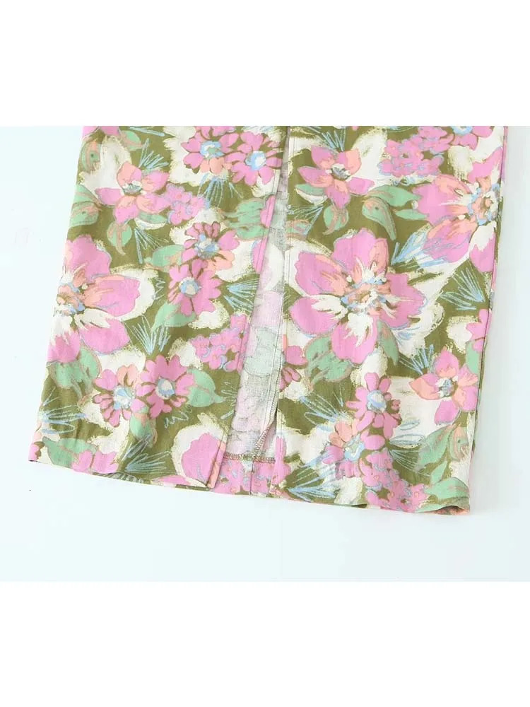 TRAF Print Slip Long Dresses for Women Corset Midi Female Dress Beach Backless Dres Thin Straps Summer Womens 240323