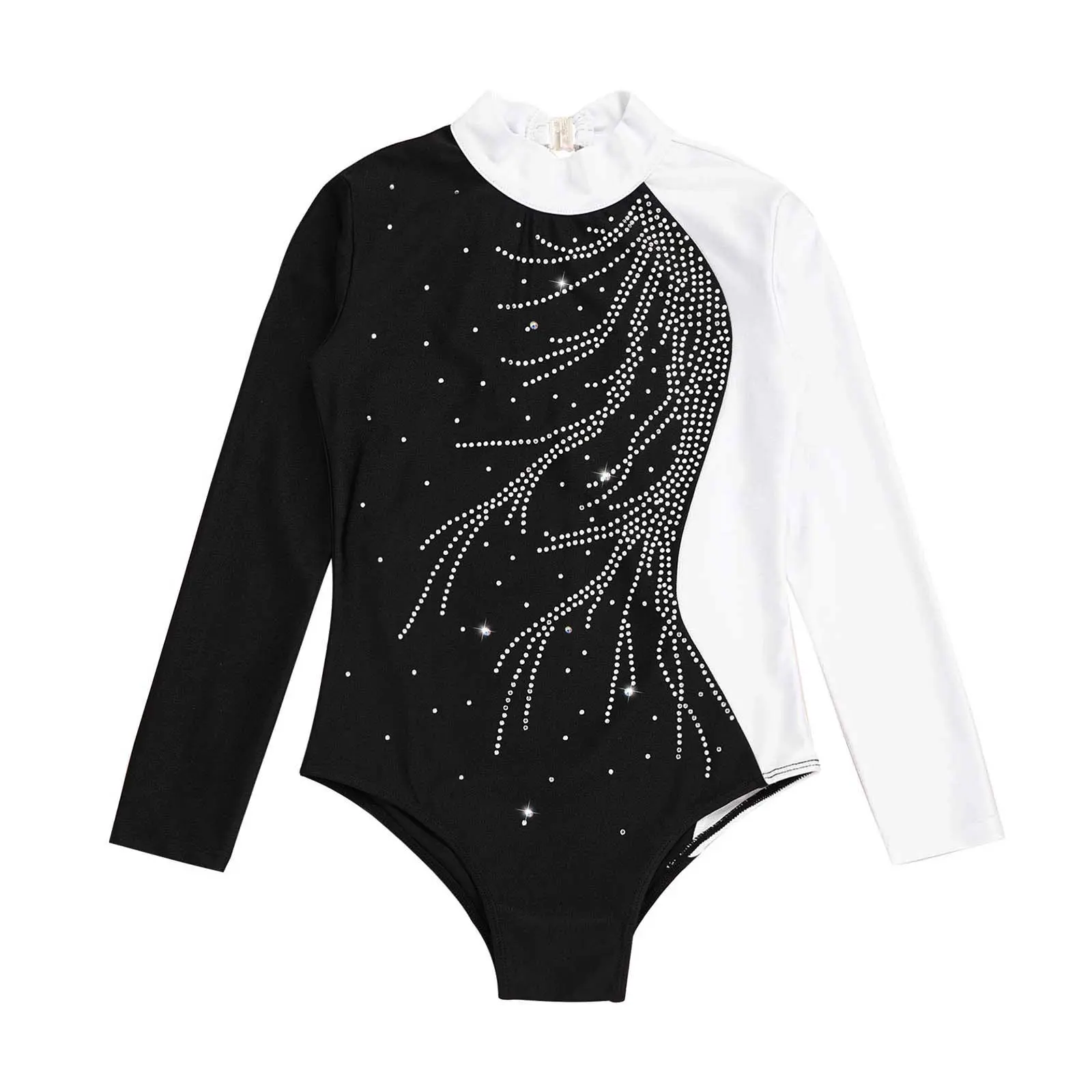 Gymnastics Leotard for Girl Kids Long 2025 Sleeve Shiny Rhinestone Ballet Tutu Dance Leotard new Ice Skating Jumpsuit Gymnastic Bodysuit