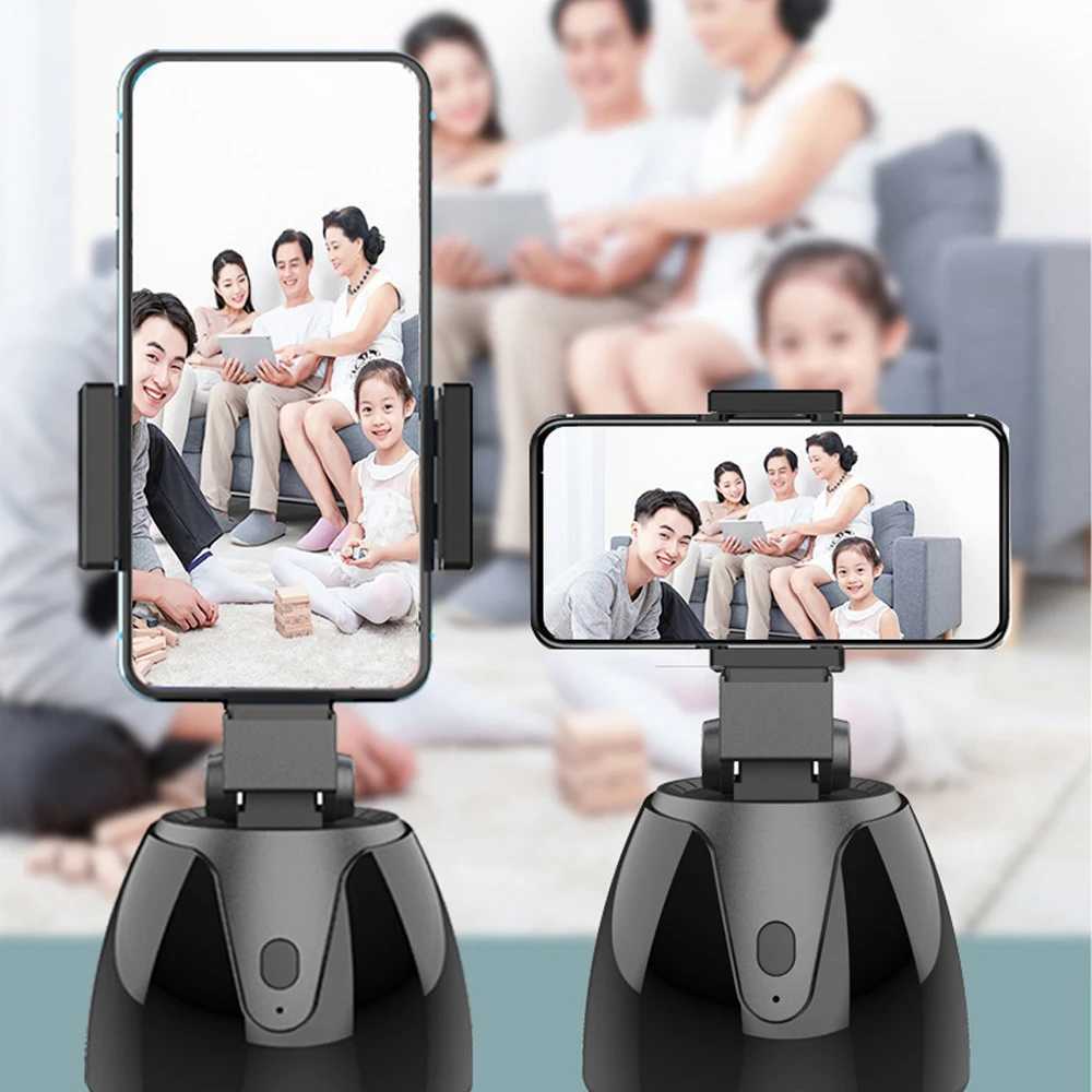 Selfie Monopods Automatic Smart Remote Selfie Stick 360 Degree Rotation Mobile Phone Holder Face Tracking Camera Tripod For Video Recording Rod 24329