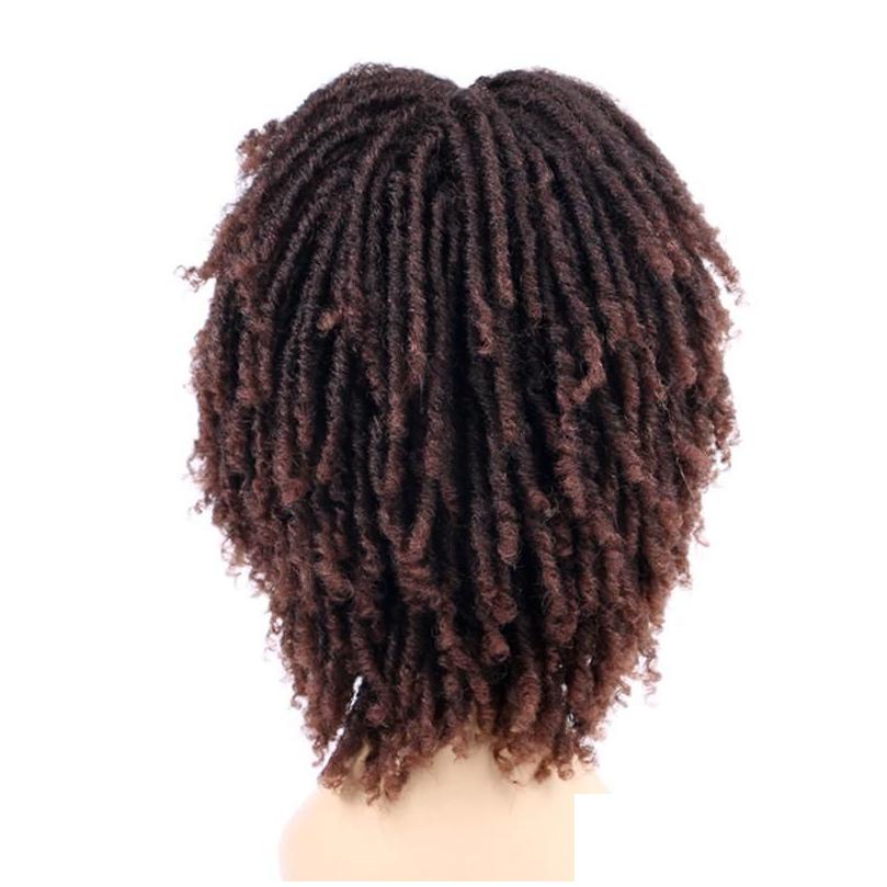Synthetic Wigs 6Quot Short Soft Brown For Black Women Faux Locs Dreadlock Dreads Braiding Cloghet Fiber American Hair Wig8975487 Drop Otgin