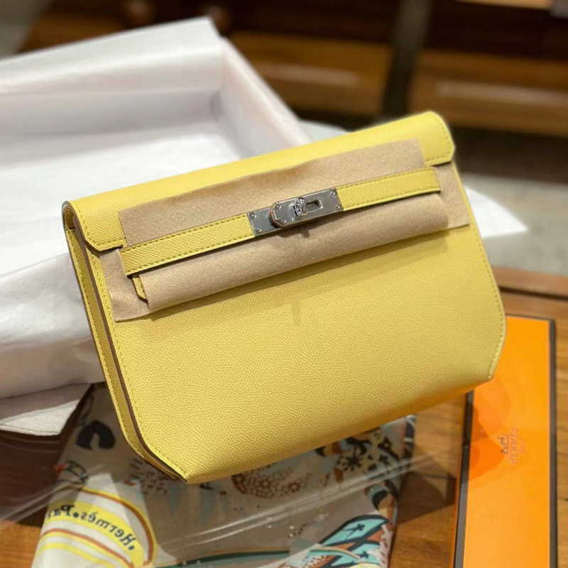 2026 new palm patterned Kelly bag depeche s genuine leather crossbody cowhide womens clip hand-held Bags