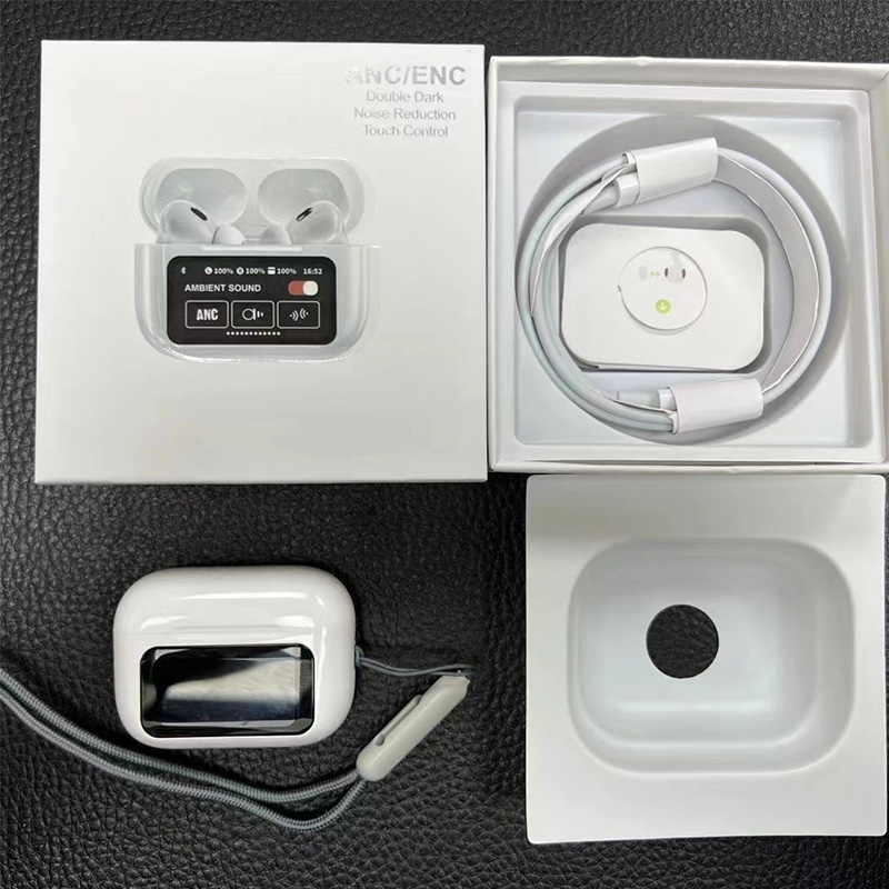 Screen Earphone A9 PRO ANC Wireless Earbuds In-Ear Noise Cancelling Headphones