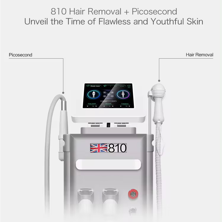 New 2 In 1 Painless Hair Removal 808 Diode Laser Nd: Yag Tattoo Removal Anti-Pigment Picosecond Machine Skin Beauty Painless Hair/Tattoo Remover