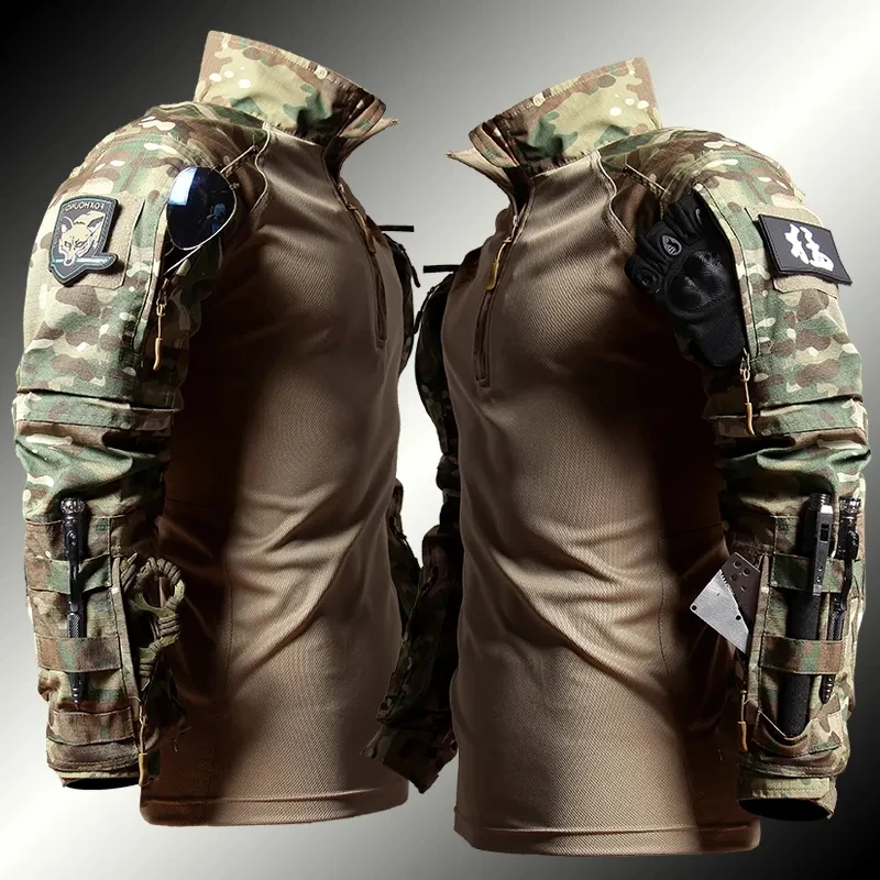 Autumn Tactical Frog Suit Men Military Paintball 2 Pieces Sets Airsoft Clothes SWAT Assault Shirts Pants Special Forces Uniforms