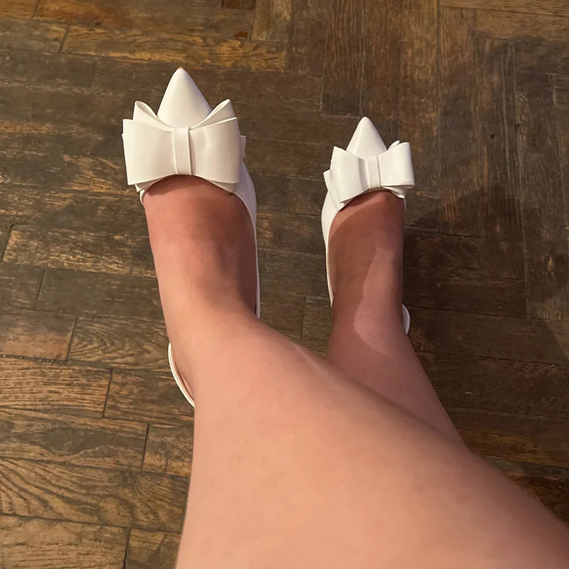 Women 75cm 10cm High Heels Korean Pumps Scarpins Cute Bow Middle Low Lady Fetish Sweet Wedding Bridal Yellow Blue Shoes 240329 - view 4