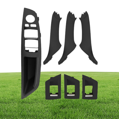 7PCS Car Interior Inner Door Handle Panel Pull Trim Cover For BMW 5 Series F10 F18 520 525 Gray Beige Black Left Hand Drive LHD