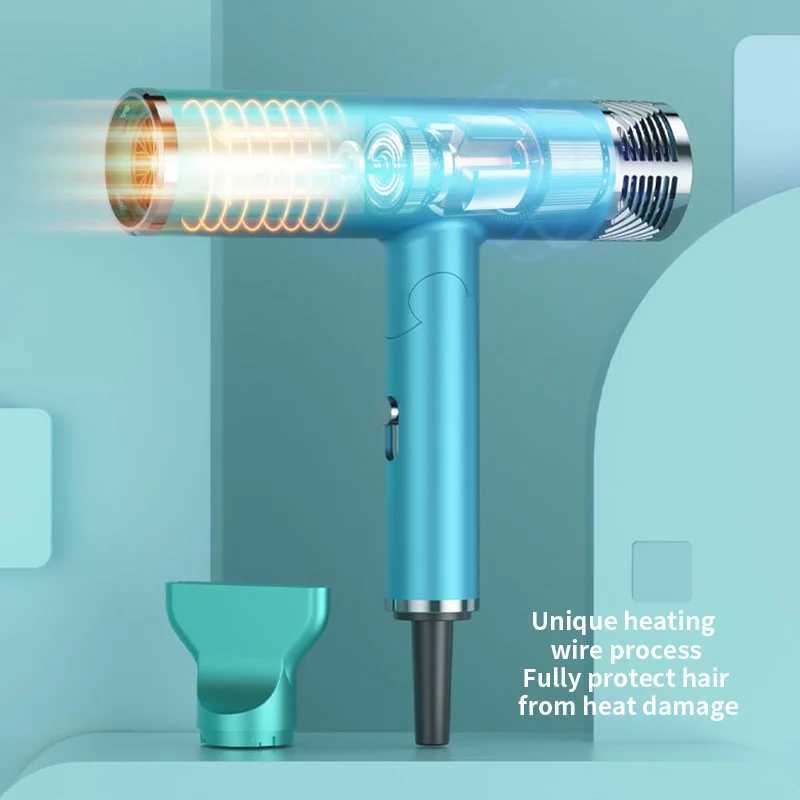 Dryers 1300W Professional Leafless Hairdryer Anion Temperature Control Blow Dryer Hot Cold Wind Hair Styler G240805