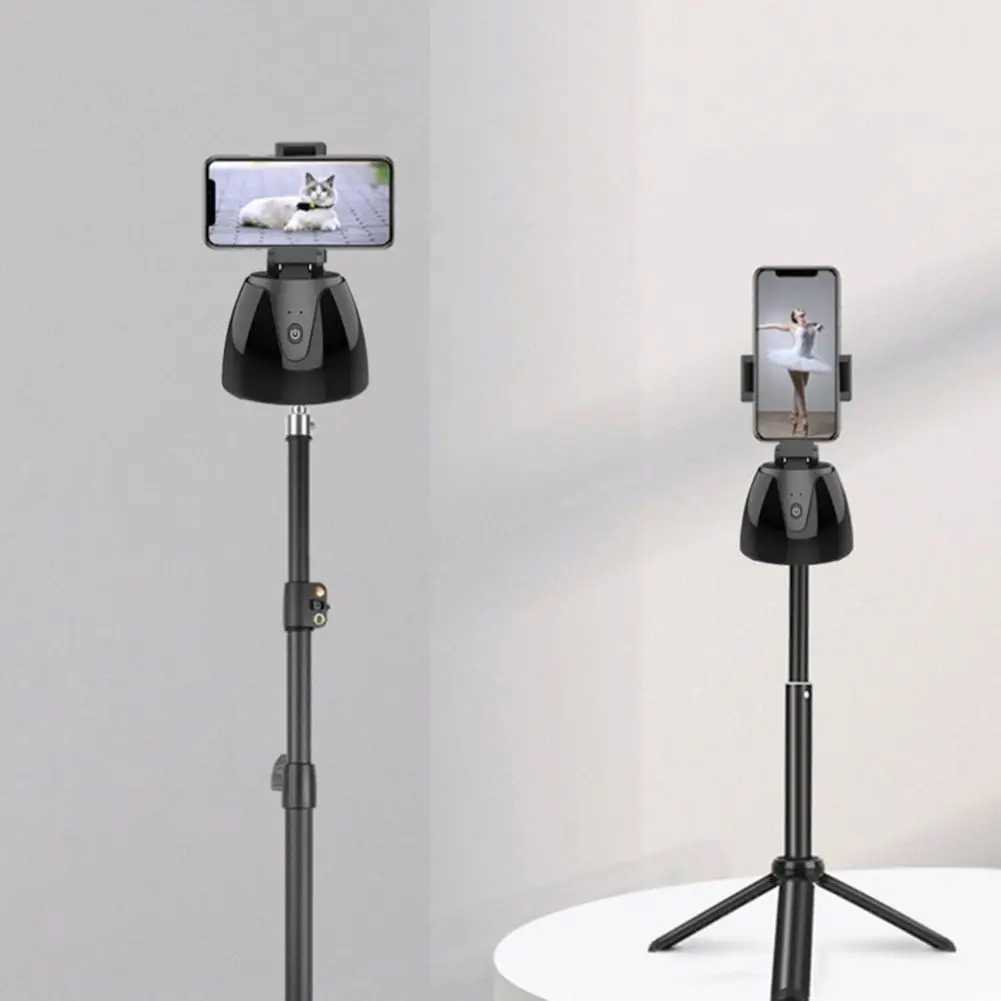 Selfie Monopods Automatic Smart Remote Selfie Stick 360 Degree Rotation Mobile Phone Holder Face Tracking Camera Tripod For Video Recording Rod 24329