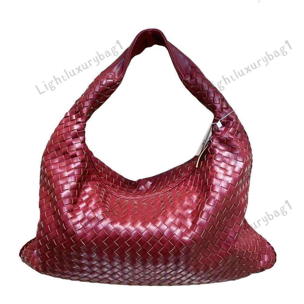 Designer Woven Bag Large Capacity 50cm Hop Shoulder Bag Fashion Women Underarm Bag Luxury Soft Leather Handbag Classic Female High Quality Shopping Bag 240114