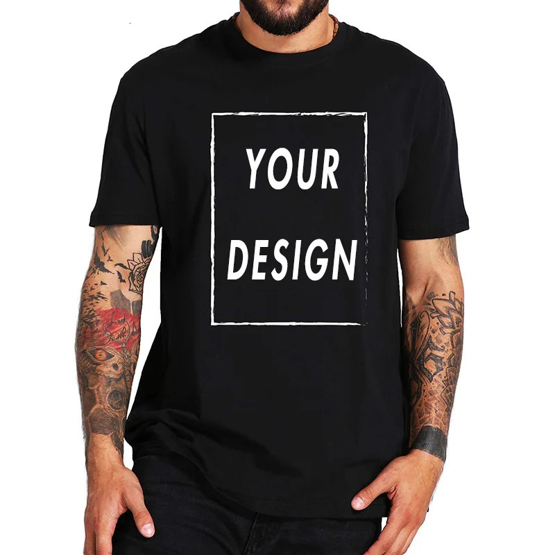 Custom Tshirt Front Back Print Professional Your Own Text Po Male Personalized Premium Gifts T-shirt EU Size 100% Cotton 240325