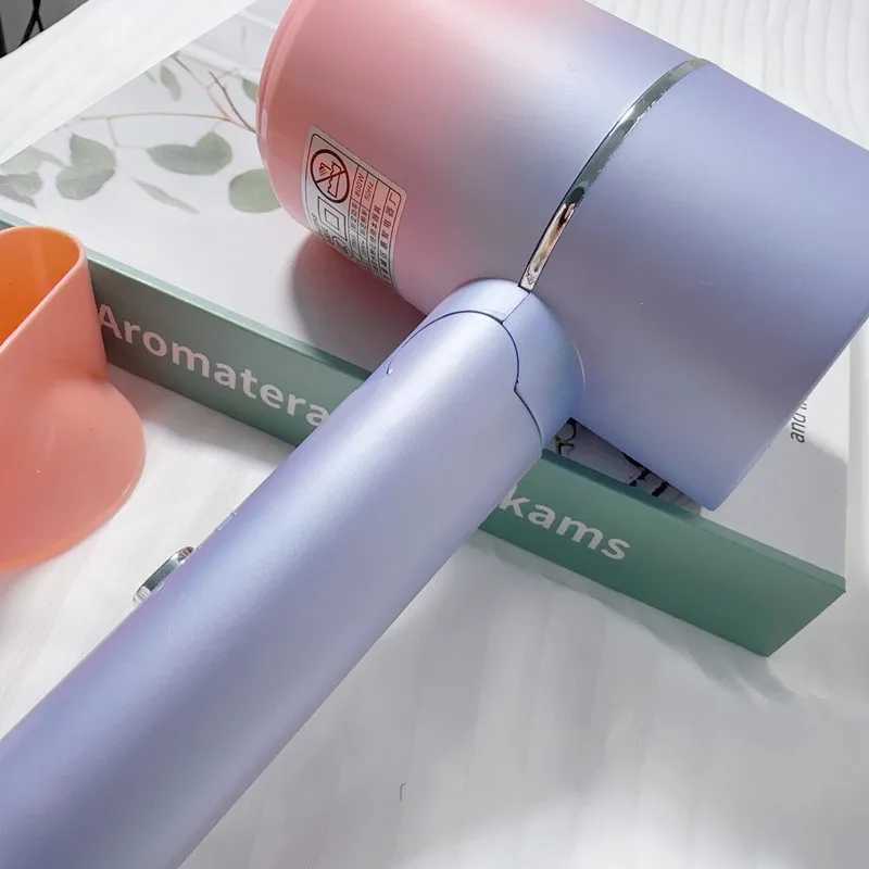 Dryers New Us/Eu/Uk Plug 110V/220V Low Noise Blue Light Negative Ion Household Dormitory Folding Hair Dryer G240805