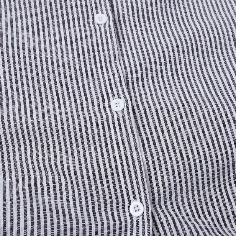 Casual Dresses Summer Striped Print Shirt Dress Long Sleeve Cotton Temperament Commuter Loose Maxi For Women Elegant