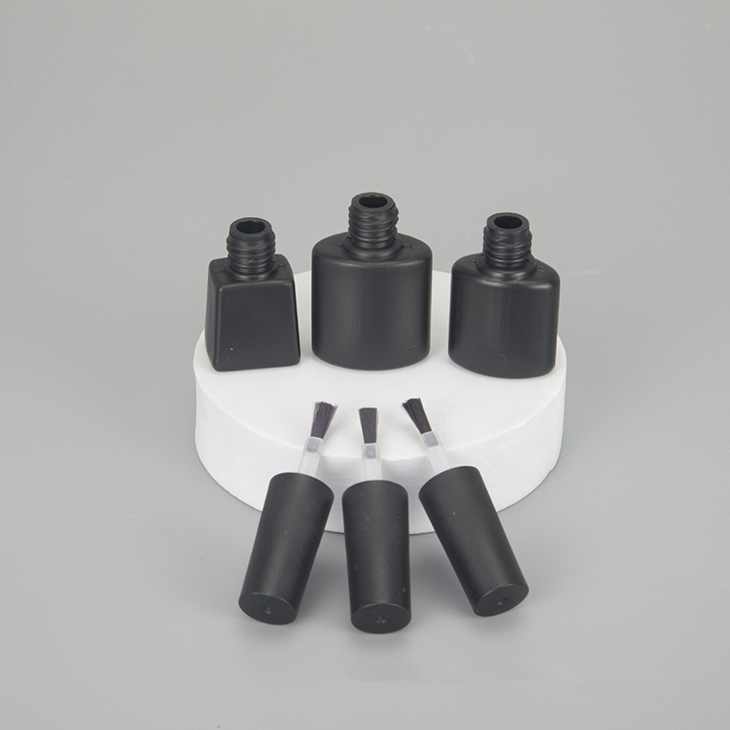 5ml 8ml 10ml Nail Polish Bottle Balck Empty Nail Gel Bottle with Brush Plastic Nail Beauty Container Vial