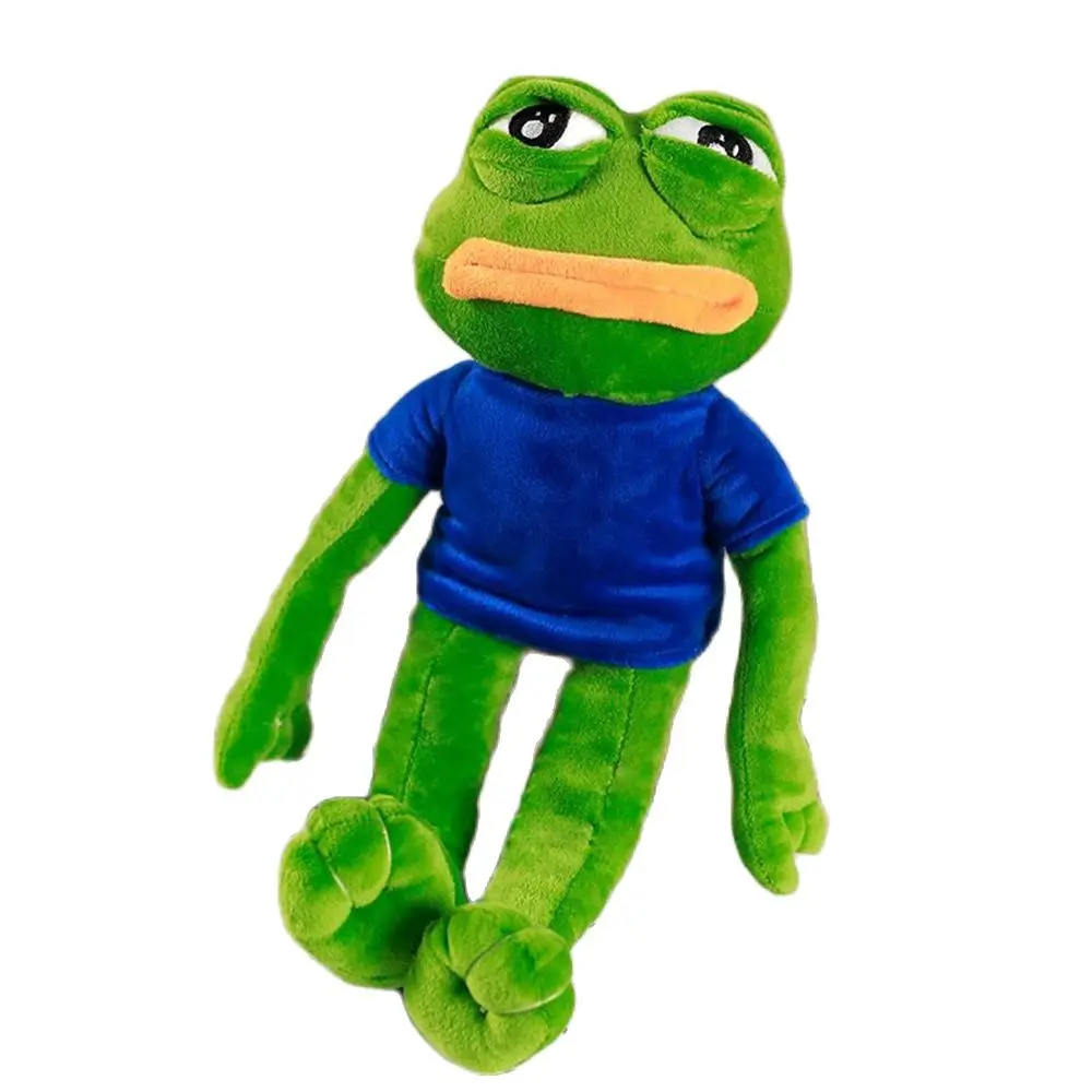 45CM Pepe Frog Plush Toy Sad Male Ugly Baby Big Mouth Crying Face Peripheral Dolls Send Friends Funny Christmas Birthday Gifts
