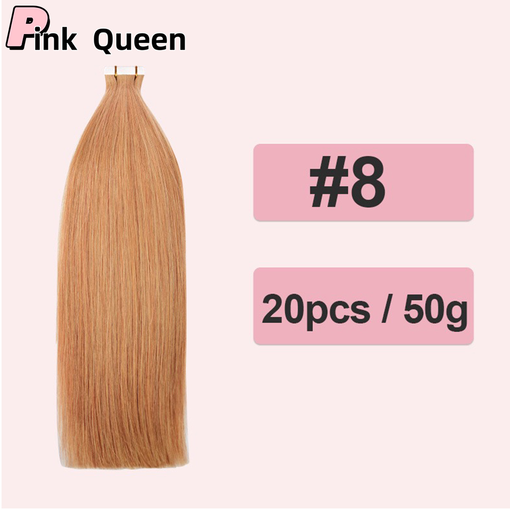 Black gold brown long straight hair new fashion human film natural traceless hair extensions tape in human hair Europe and America fashion hair color