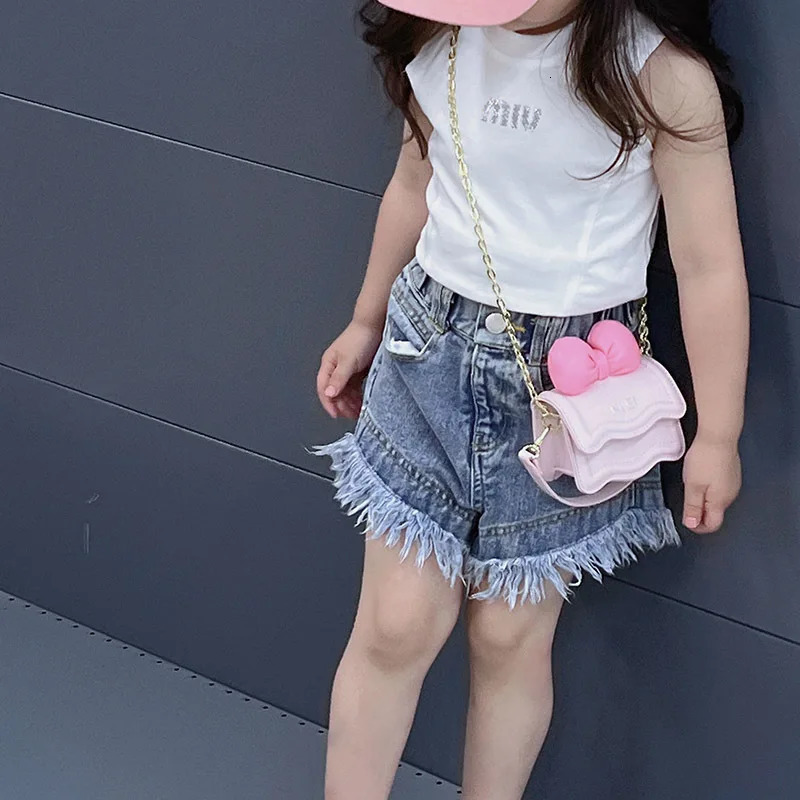 Cute Childrens Handbag for Girls Vintage PU Leather Bow-Knot Messenger Purse Bag Girls Single Strap Crossbody Purse Baby Items 240315