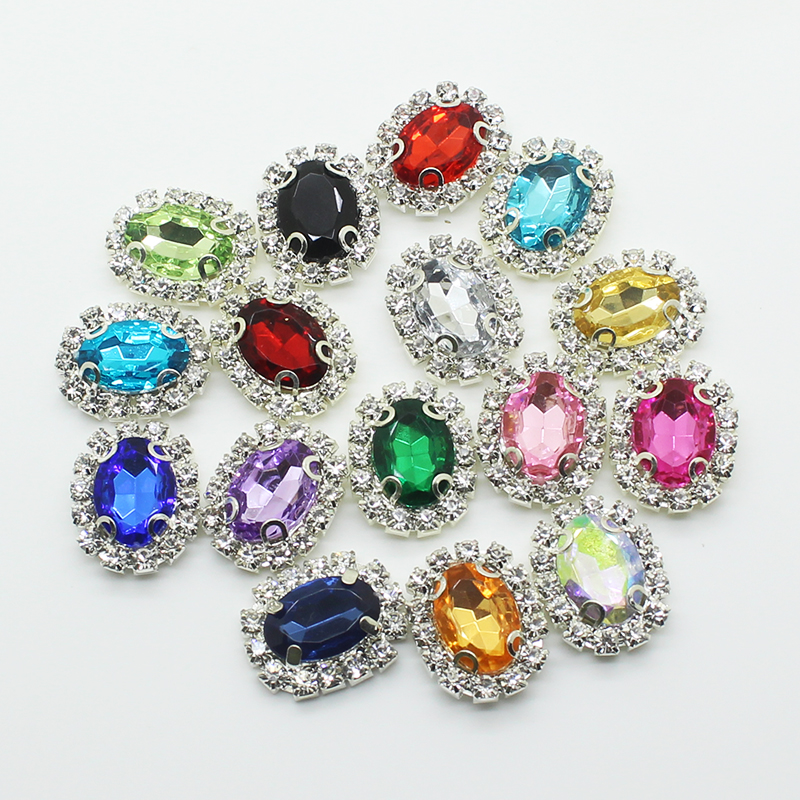 YWXINXI New Sale Price 10Pcs/Lot 15*20MM Jewelry Accessories Handwork Fitting Rhinestones Pedestal Embellishments Caps Decor For