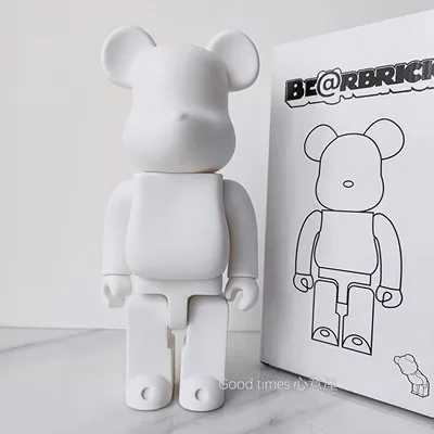 Novelty Items 28cm bearing BearBrick Action diagram DIY painted bear brick toy violent bear decoration home decoration childrens birthday gift toyL240