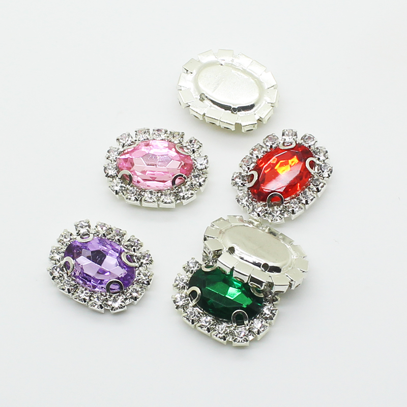 YWXINXI New Sale Price 10Pcs/Lot 15*20MM Jewelry Accessories Handwork Fitting Rhinestones Pedestal Embellishments Caps Decor For