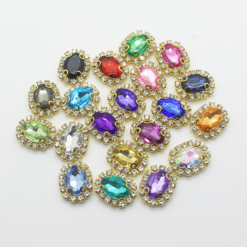 YWXINXI New Sale Price 10Pcs/Lot 15*20MM Jewelry Accessories Handwork Fitting Rhinestones Pedestal Embellishments Caps Decor For