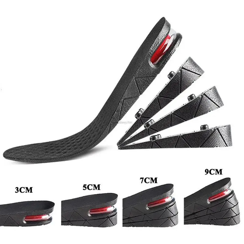 Height Increase Insoles Air Shoe Cushion Lift Insert Men Women 39cm Invisible Variable Insole Adjustable Cut Taller Support Pad 240321