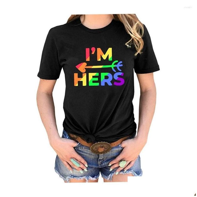 WomenS T-Shirt Womens T Shirts Lgbtq Women Tee Love Wins Print Crew Neck Pride Flag Meaning Proud Rainbow Drop Delivery Apparel Cloth Dhgxy
