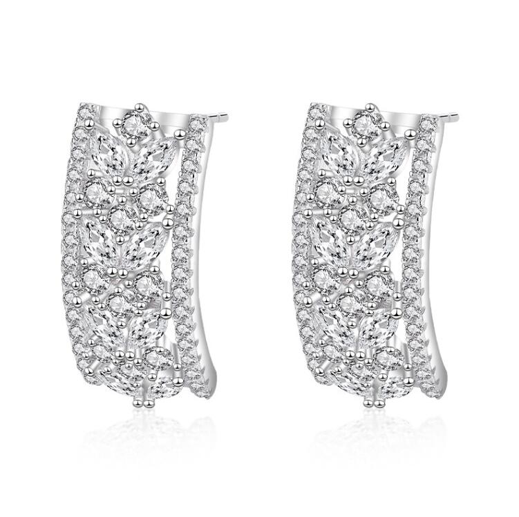 Sterg Sier Marquise Cut Topaz Party Earrings for Women