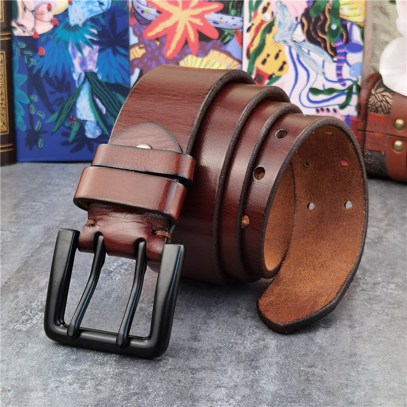 Super Wide 4.3CM Double Pin Belt Buckle 130CM-135CM Long Belt Luxury Thick Leather Belt Men Ceinture Homme Jeans Belt MBT0018