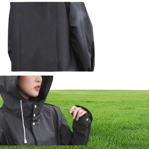 Adult Long Waterproof Rain Coat Women Women039s Men039s Raincoat Impermeable Rainwear Men EVA Black Thicken Hooded Rain Coat9762706