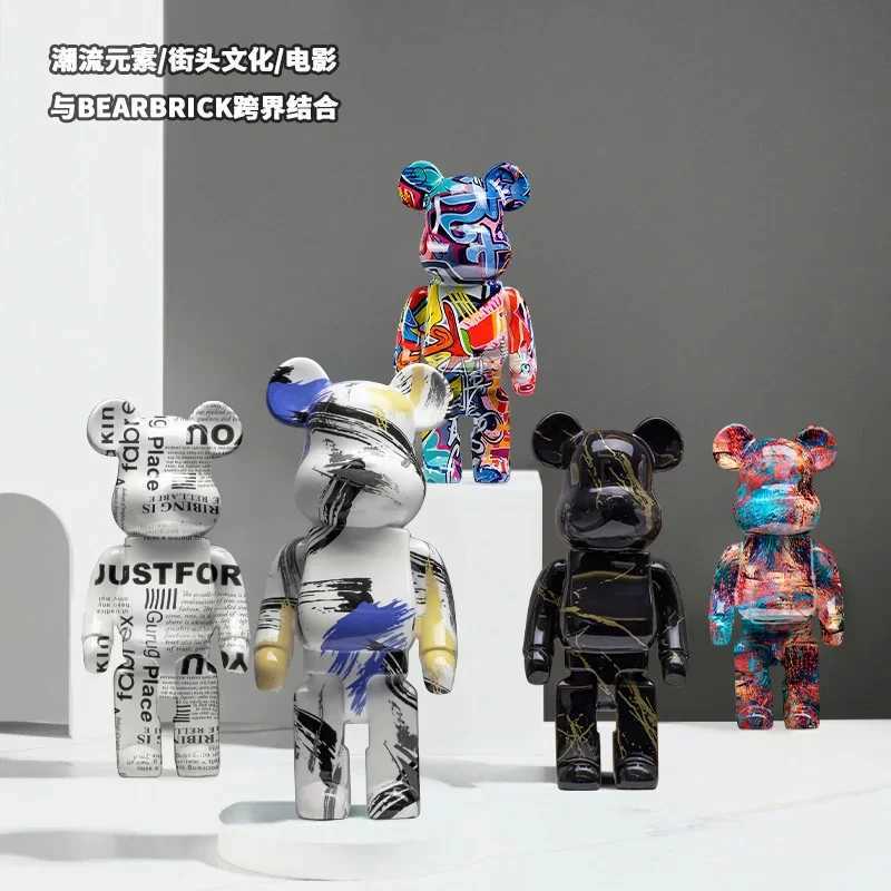Novelty Items 400% Bear Bridge Pattern Bear Brick Action Picture Violent Bear Model Grizzly Bear Statue Decoration ToyL2403