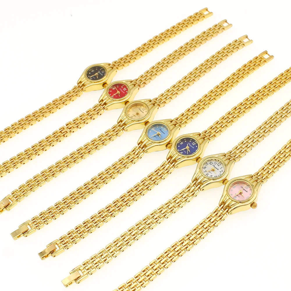 Wholesale Mixed 10PCS Golden Lady Women Girl Watches Quartz Dress Sport Wristwatch Gifts JB4T Bulk Lots Watches watches 240323