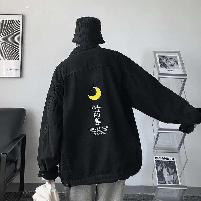 Mens Denim Jacket Autumn Man Oversize Coat Fashion Letter Print Casual Wear 5XL Jean Jacket Cotton Mens Clothing Outerwear 240319