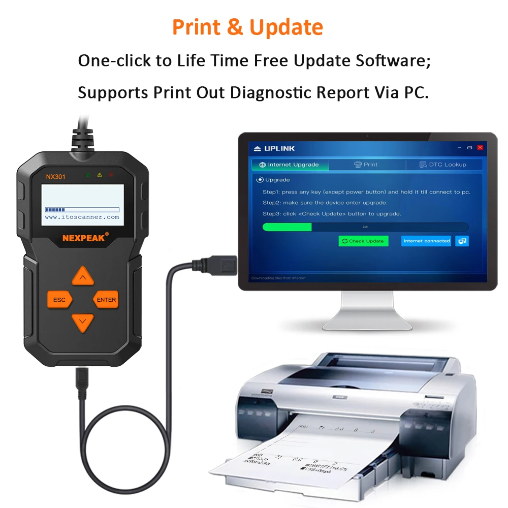 NX301 OBDII Universal Auto Car Diagnostic Tool Scannner Code Reader 2025 Diagnostic Scanner Tool OBD2 Tool Better new than ELM327 AD310