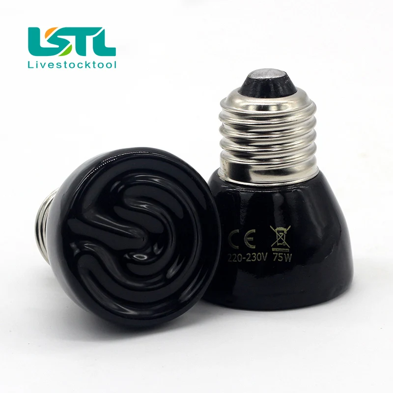 Pet Heating Light Bulb 25W 50W 75W 100W Mini Infrared Ceramic Emitter Heat Light Lamp Bulb For Reptile Pet Brooder 200VD20
