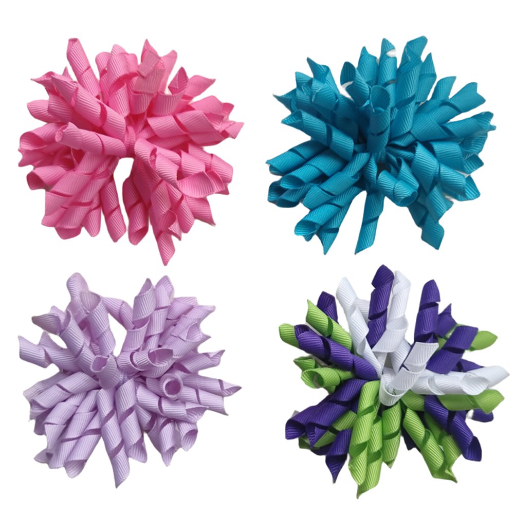 Girls Baby Korker Hair Bows Alligator Clips Elastic Hairband Curlers Ribbon 3" Corker Bobbles Kids Ponytail Holders Lady Bobbles Ties Kids Headba