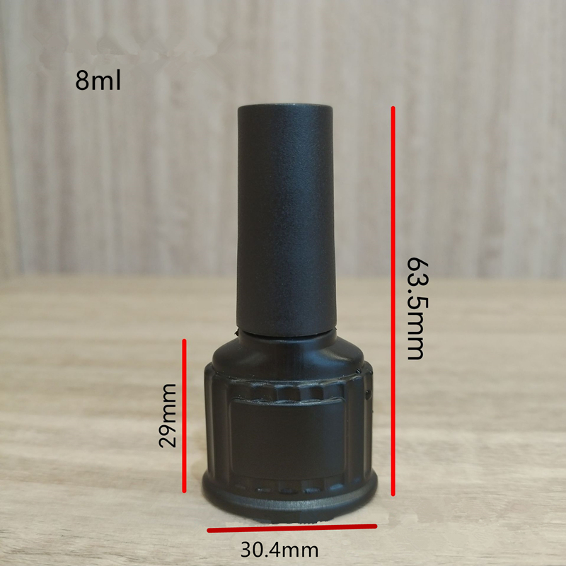 5ml 8ml 10ml Nail Polish Bottle Balck Empty Nail Gel Bottle with Brush Plastic Nail Beauty Container Vial