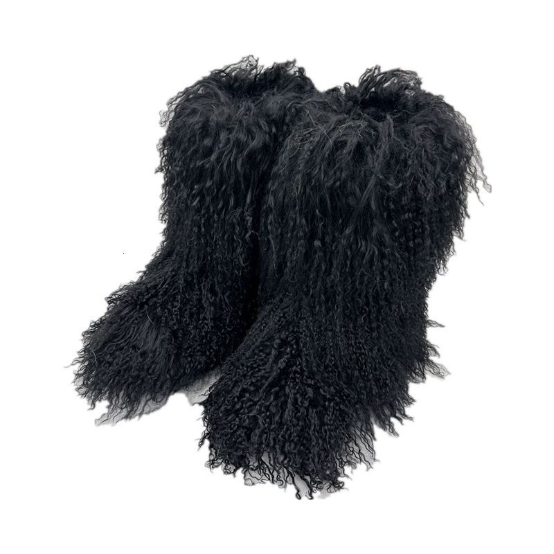 New fur integrated beach wool boots for warmth and snow boots real mongolian fur boots 230911