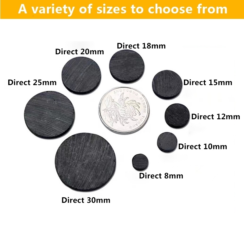 100PCS Strong Magnet 10xm Round Black Fridge Ferrite Permanent Ser Magnets Hardware Magnetic 240318
